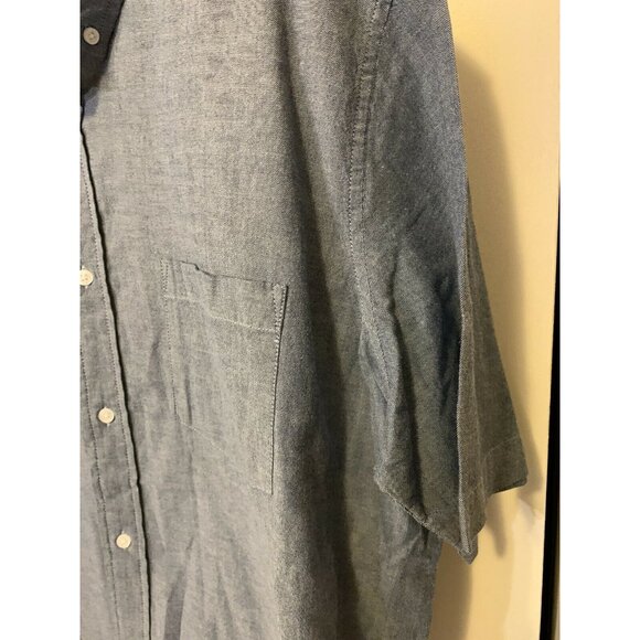 New George Men’s Sz XL Classic Fit Stretch Blue Button Down Short Sleeve NWT - Picture 5 of 6